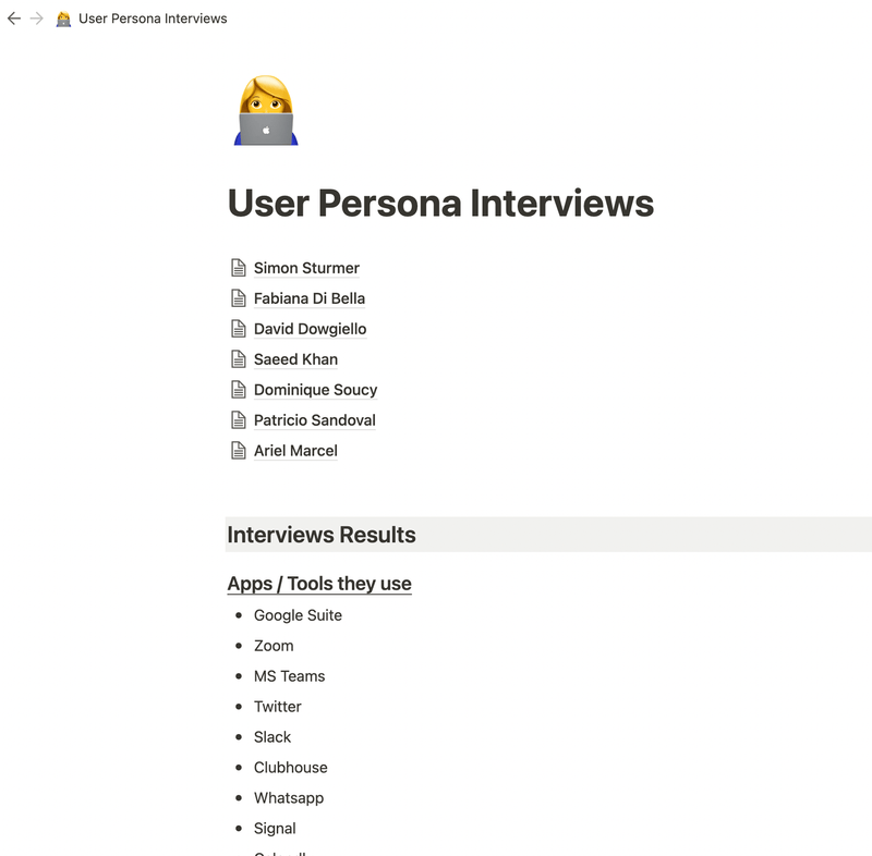 User interviews